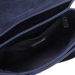 Pre Owned Furla Blue Leather Metropolis Shoulder Bag