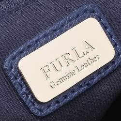 Pre Owned Furla Blue Leather Metropolis Shoulder Bag