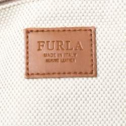 Pre Owned Furla Brown Perforated Leather Tote