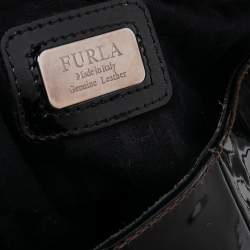 Pre Owned Furla Black Patent Leather Hobo