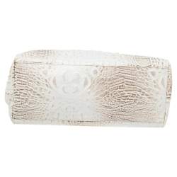 Pre Owned حقيبة يد فورلا جلد نقش تمساح بيج/ أبيض