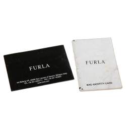 Pre Owned Furla Black Croc Embossed Leather Hobo