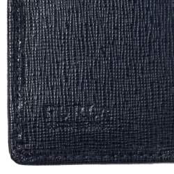 Pre Owned Furla Navy Blue Leather Trifold Wallet