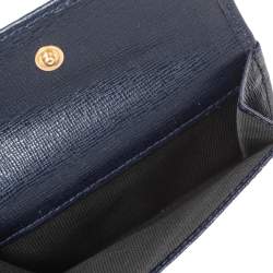 Pre Owned Furla Navy Blue Leather Trifold Wallet