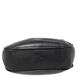 Pre Owned Furla Black Leather Hobo 