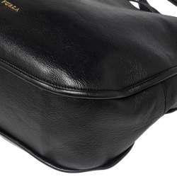 Pre Owned Furla Black Leather Hobo 