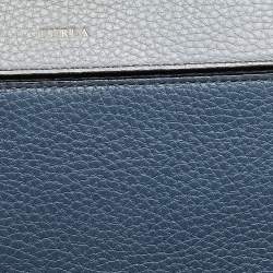 Pre Owned Furla Blue/Grey Leather Small Onice Top Handle Bag
