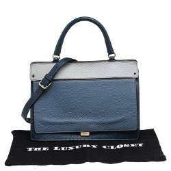 Pre Owned Furla Blue/Grey Leather Small Onice Top Handle Bag