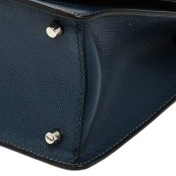 Pre Owned Furla Blue/Grey Leather Small Onice Top Handle Bag