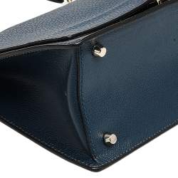 Pre Owned Furla Blue/Grey Leather Small Onice Top Handle Bag