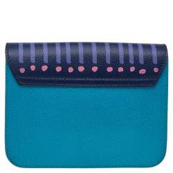 Pre Owned Furla Blue/Navy Blue Leather Mini Metropolis Papillon Crossbody Bag