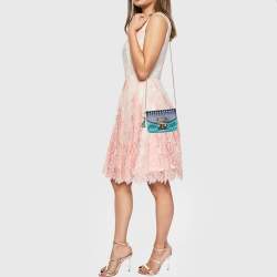 Pre Owned Furla Blue/Navy Blue Leather Mini Metropolis Papillon Crossbody Bag