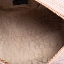 Pre Owned Furla Beige Perforated Leather Bowler Bag