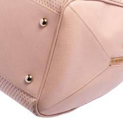 Pre Owned Furla Beige Perforated Leather Bowler Bag