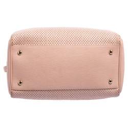 Pre Owned Furla Beige Perforated Leather Bowler Bag