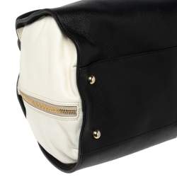 Pre Owned Furla Black/White Leather Convertible Satchel