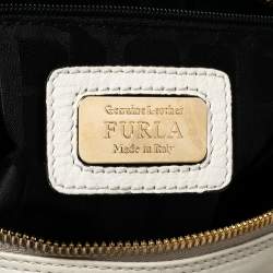 Pre Owned Furla Black/White Leather Convertible Satchel