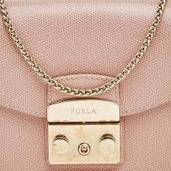 Pre Owned حقيبة كروس فورلا سلسلة ميني بتروبوليس جلد وردي فاتح