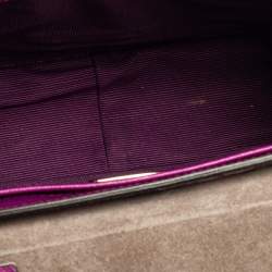 Pre Owned Furla Purple Bird and Floral Print Coated Canvas Metropolis Top Handle Bag