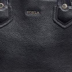 Pre Owned Furla Black Leather Large Giada Satchel