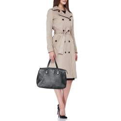 Pre Owned Furla Black Leather Large Giada Satchel