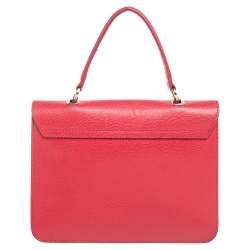 Pre Owned Furla Red Leather Metropolis Top Handle Bag