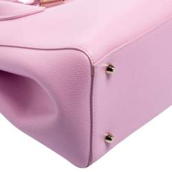 Pre Owned Furla Pink Leather Small Metropolis Tote