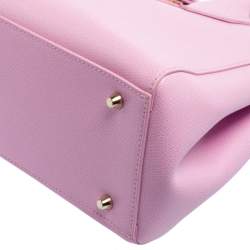 Pre Owned Furla Pink Leather Small Metropolis Tote