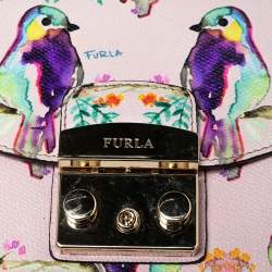 Pre Owned حقيبة كروس فورلا ميتروبوليس جلد مطبوع طيور متعدد الألوان بسلسلة صغيرة