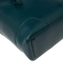 Pre Owned Furla Green Leather Drawstring Bucket Bag 