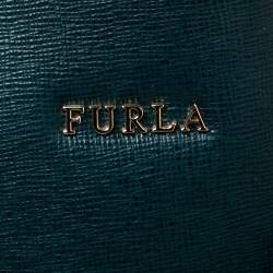 Pre Owned Furla Green Leather Drawstring Bucket Bag 