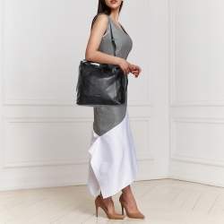 Pre Owned Furla Black Leather Elizabeth Zip Hobo