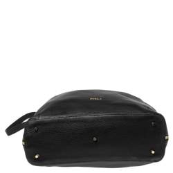 Pre Owned Furla Black Leather Elizabeth Zip Hobo