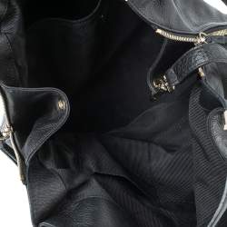 Pre Owned Furla Black Leather Elizabeth Zip Hobo