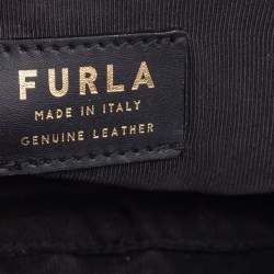 Pre Owned Furla Black Leather Chain Clutch