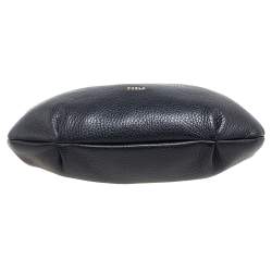 Pre Owned Furla Black Leather Chain Clutch