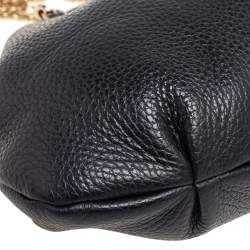 Pre Owned Furla Black Leather Chain Clutch