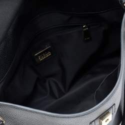 Pre Owned Furla Black Leather Top Handle Bag