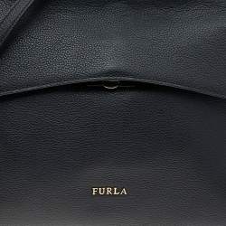 Pre Owned Furla Black Leather Top Handle Bag