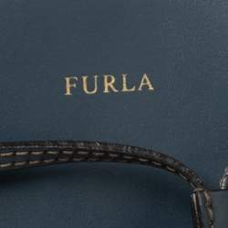 Pre Owned Furla Blue Leather Stacy Drawstring Bucket Bag