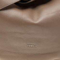Pre Owned Furla Grey Leather Hobo