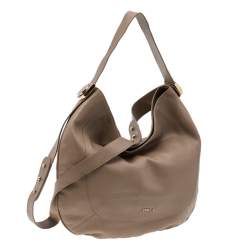 Pre Owned Furla Grey Leather Hobo
