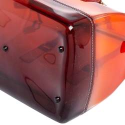 Pre Owned Furla Red/Black Rubber Medium Candy Satchel