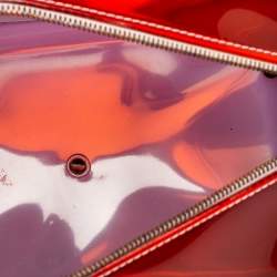 Pre Owned Furla Red/Black Rubber Medium Candy Satchel