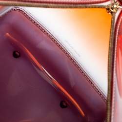 Pre Owned Furla Red/Black Rubber Medium Candy Satchel