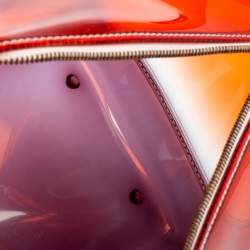 Pre Owned Furla Red/Black Rubber Medium Candy Satchel