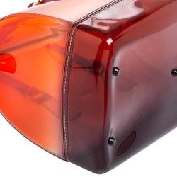 Pre Owned Furla Red/Black Rubber Medium Candy Satchel