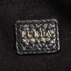 Pre Owned Furla Black Leather Mini Stacy Bucket Bag