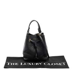 Pre Owned Furla Black Leather Mini Stacy Bucket Bag
