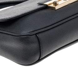 Pre Owned حقيبة كتف فورلا جوليا جلد سوداء بسلسلة  